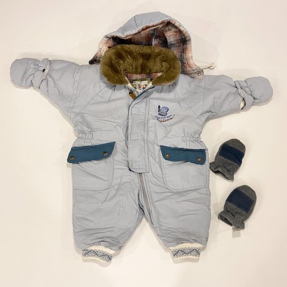 6 MONTHS - DEUX PAR DEUX SNOWSUIT One Piece - Picture 6 of 8